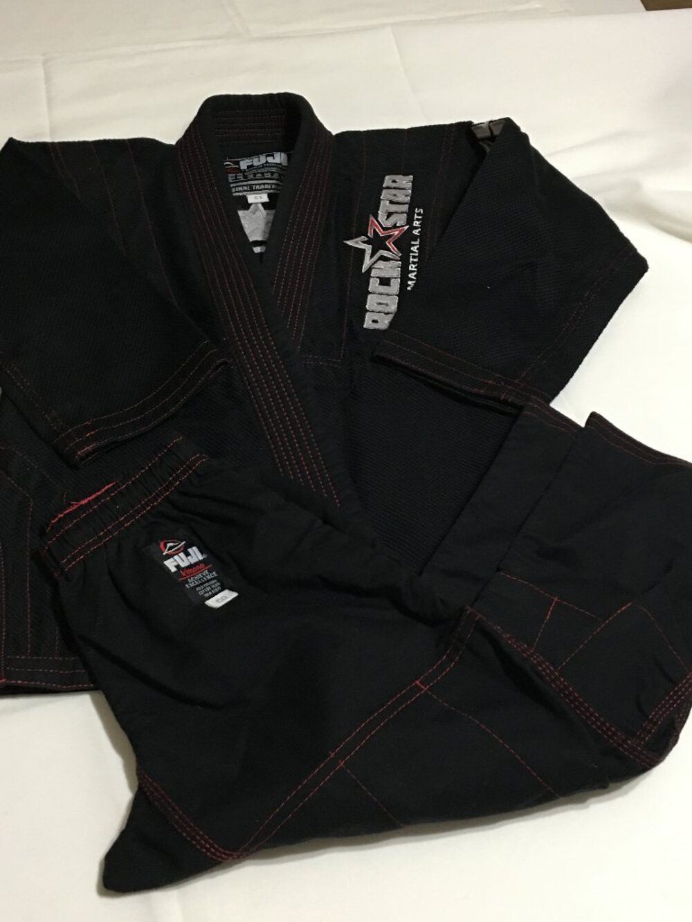 Fuji Jiu-Jitsu Gi Uniform Set Black Size C1 Kimono Jacket and Pants